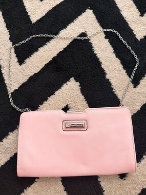 Catherine Malandrino BIBI Crossbody Clutch Handbag Vegan Pink Leather